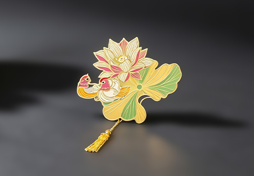 金属荷花书签定制