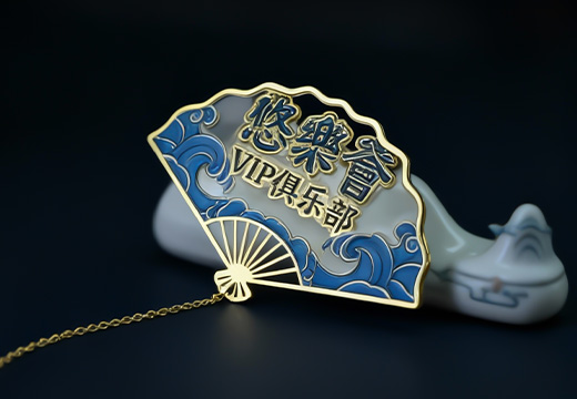 扇形国风金属书签定制