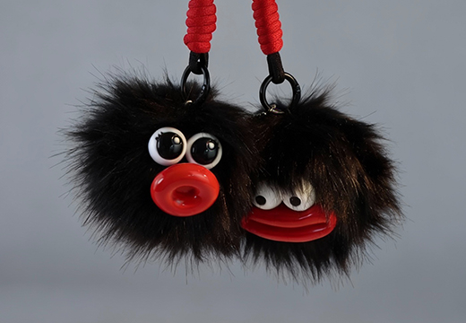 煤球毛绒娃娃钥匙扣定制