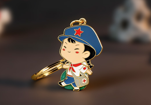 红色文化金属钥匙扣定制